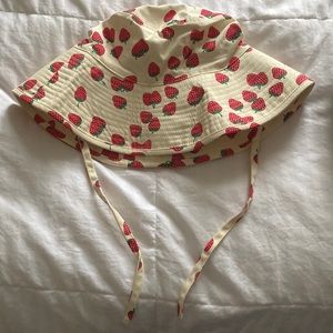 Urban Outfitters Strawberry Bucket Hat with Ties